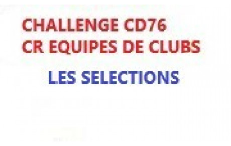 Sélections Challenge et CR équipes